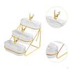 Fruit Basket Bowl Fruits Holder 3 Tier Versatile with Metal Stand Serving Tray for