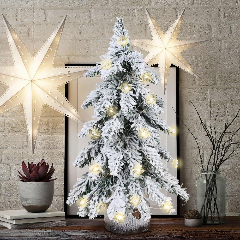 With Lights Artificial Christmas Tree PVC Material Flocking Christmas Tree Holiday Decor