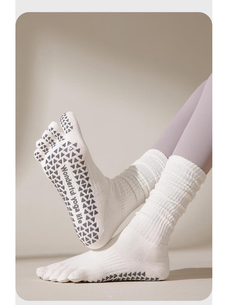 Vijfvingerige Antislip Dames Yoga Sokken voor Pilates & Fitness (Lente/Herfst)