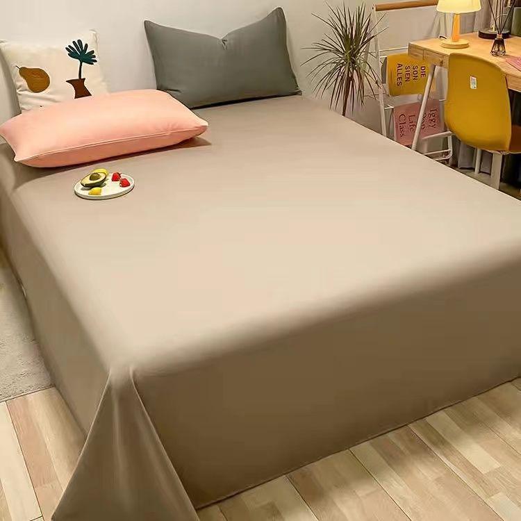 Nordic Style Solid Color Bed Sheet, Single Piece, Student Dormitory, Non-Pilling