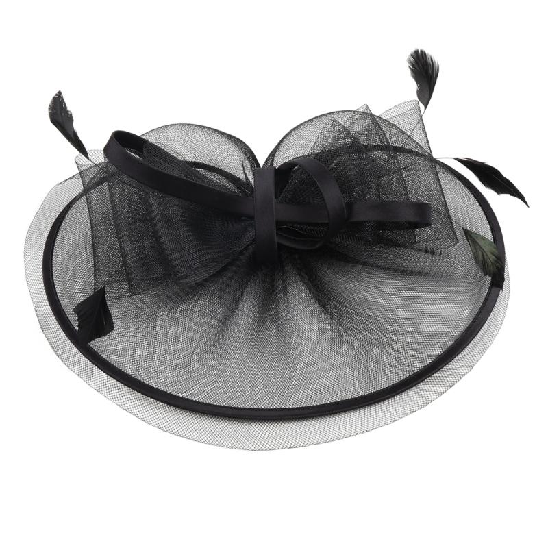 Retros Feather Mesh Hair Clip Handmade Elegant Hair Accessory For Women Wedding Party Retros Style Lightweight Decoration