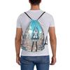 Custom Hatsunes Anime Mikus Drawstring Backpack Sports Gym Bag for Men Women Manga Training Sackpack