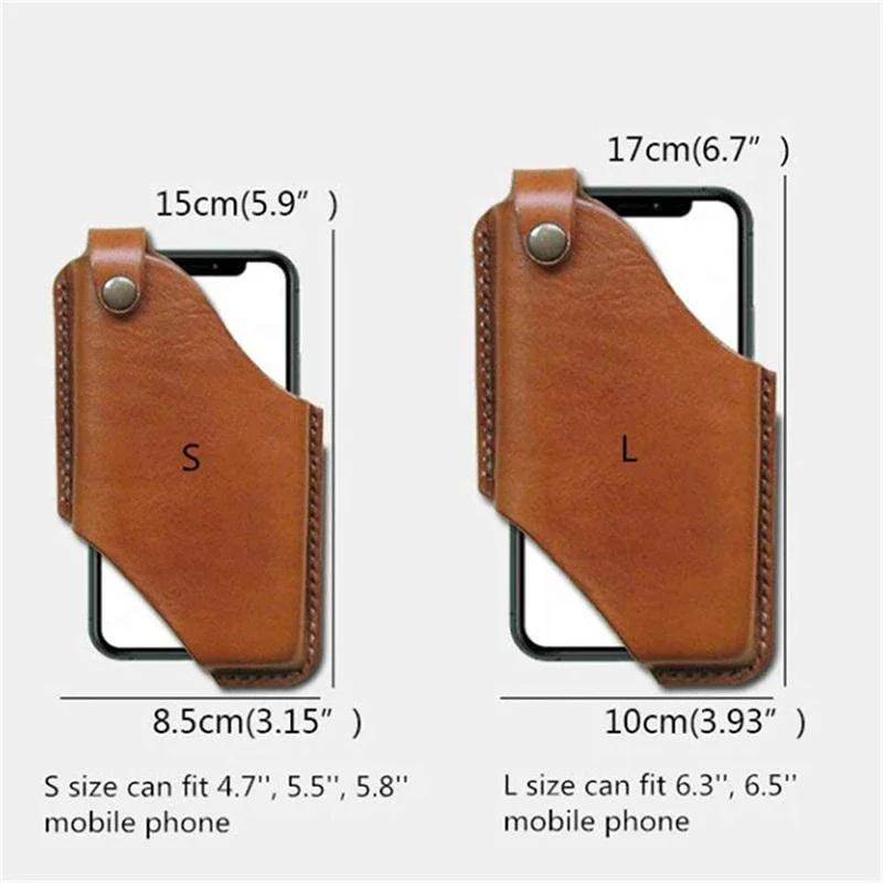 Heren Telefoonhoes Holster Mobiele Telefoon Lus Holster Riem Taille Tas Accessoires Leren Portemonnee Telefoon Portemonnee Hardloop Tas Reizen Kampeer Tassen