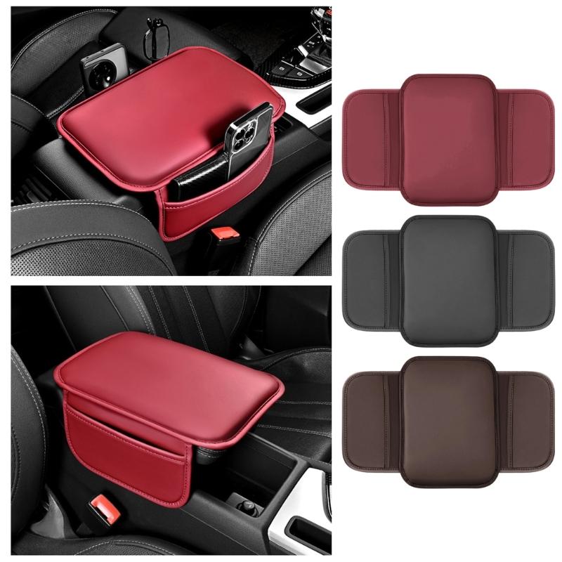 Soft Leather Automotive Console Cushion Ergonomic Elbow Support Rest with Removable Cover Nonslip Design for Long Drives