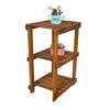 Brown Decorative Tiered Wooden Shelf Portable Shoe Rack Flower Pot Flower Pot 3 Tiers