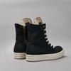 R-o Retro Black Canvas Boots Men Casual Shoes Women Sneaker Classic Design High Top Shoe Lace Up Zipper Ankle Boot Sneakers
