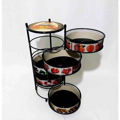 

Держатель лука картофеля черного цвета отверстия стороны 5 слоев