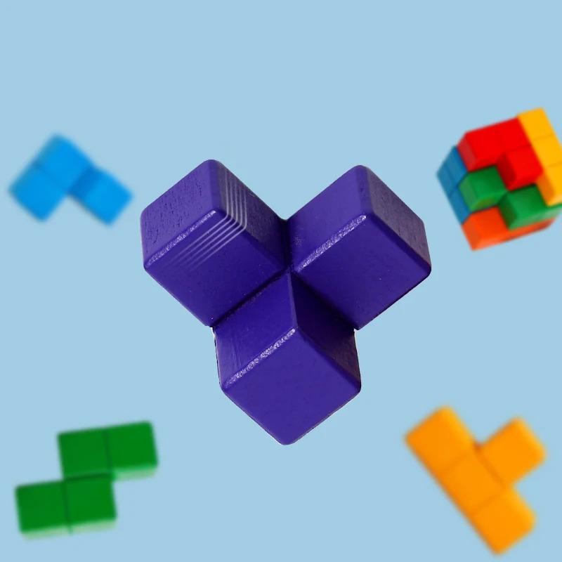 NEW 3D Wooden Soma Cube Toys Children Early Educational Building Block Montessori Puzzle Games Toys Brain Storm Game Sensory Toy