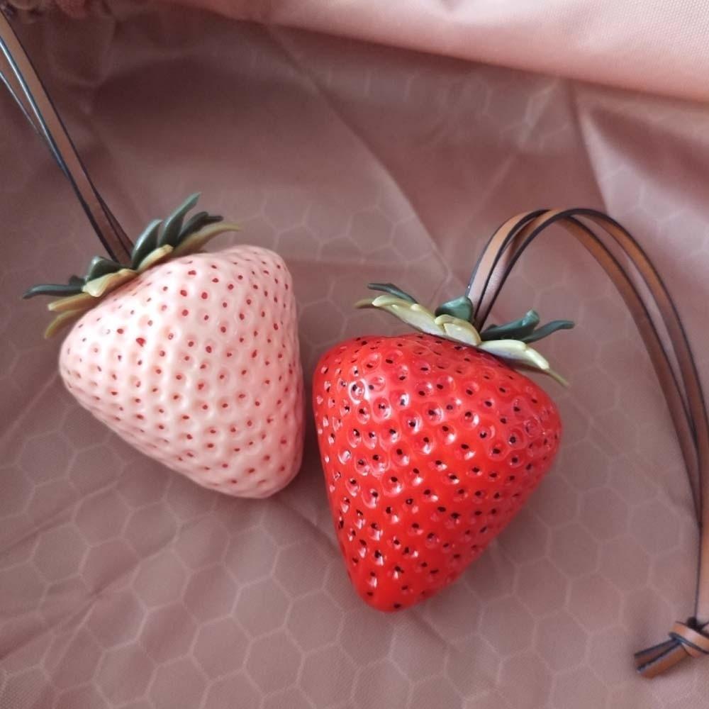 Creative Waterproof Strawberry Key Ring Elegant 3D Versatile Bag Charm Handmade Vivid Red Resin Fruit Pendant Party