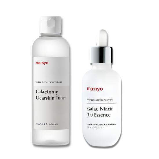 Manyo Galactomy Brightening Set | Clearskin Toner 210ml+Galac Niacin Essence 60ml - Radiant Korean Skincare