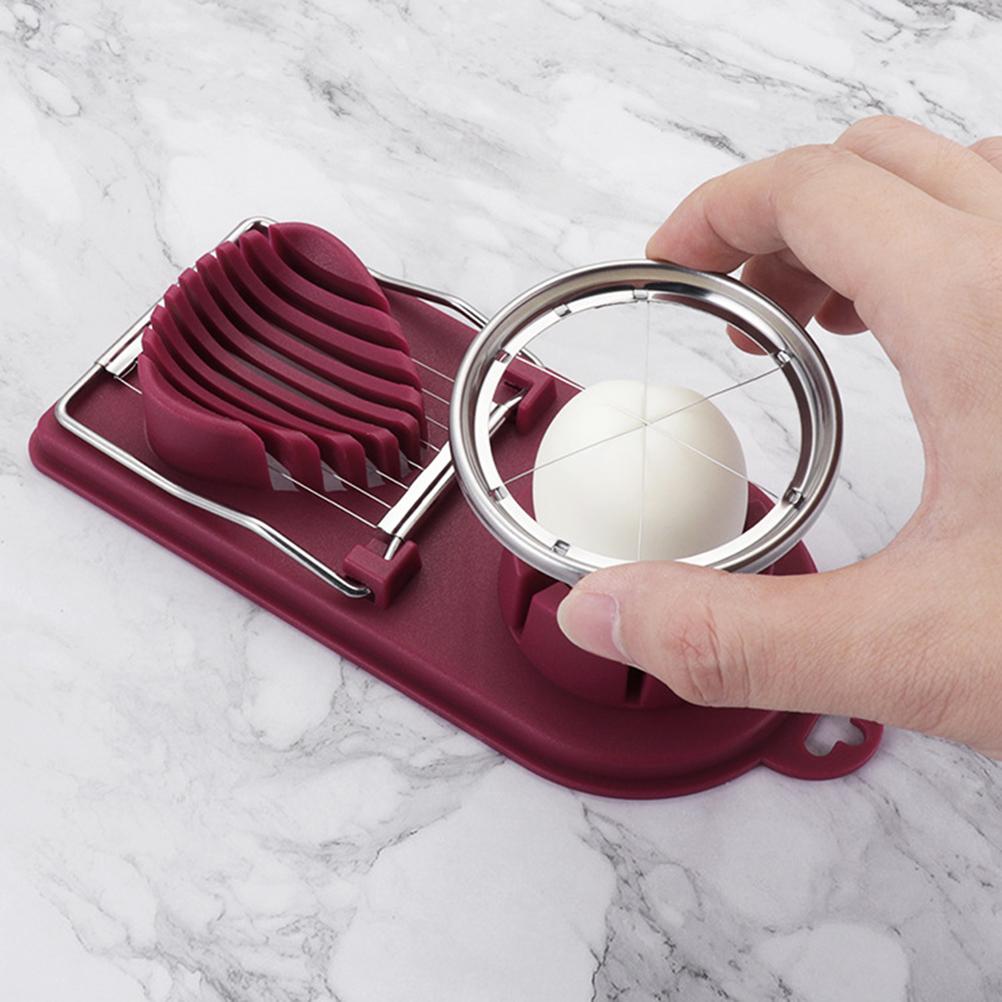 Stainless Steel Egg Slicing Tool Petal Shape Egg Cutter 2 Slicing Styles Manual Divider Separator