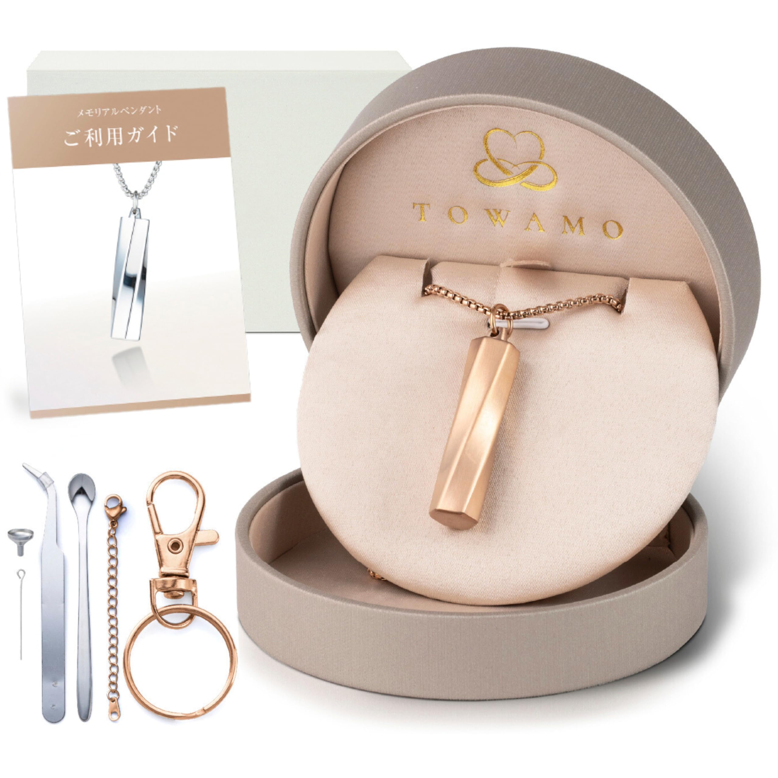 

Подвеска для праха от Jewelry Double включает сбор праха, разделение мемориального праха, контейнер для волос, гравировка Розовое золото [TOWAMO] [Дизайнер-координатор]