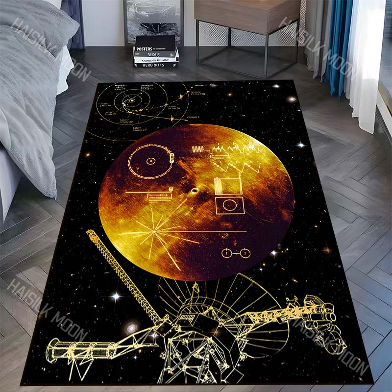 

Voyager spacecraft Golden Record trajectories Carpet for Living Room Bedroom Sofa Home Decor Rus Non-slip Floor Mat Luxury Gift 40x60cm