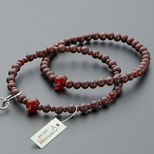 Buddhist Altar Shop Takita Shoten Buddhist Prayer Beads, Jodo Sect Formal Prayer Beads [Women's] Rosewood (Matte) Agate Finish, Rokuman Jodo 8-inch, S