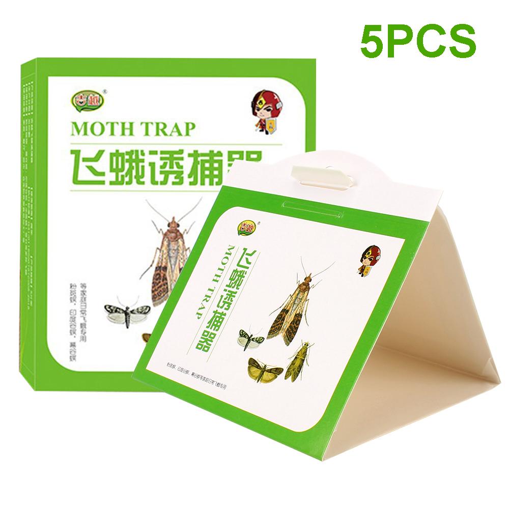 Super Sticky Clothes Pantry Food Moth Pheromone Trap 5pcs Sticky Glue Trap Moths Pheromone Killer Pest Reject Fly Insects