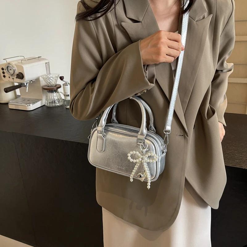 Solid Color Summer Versatile   Fashionable Design Sense Niche Crossbody Bag for Women's Handheld Small Square Bag