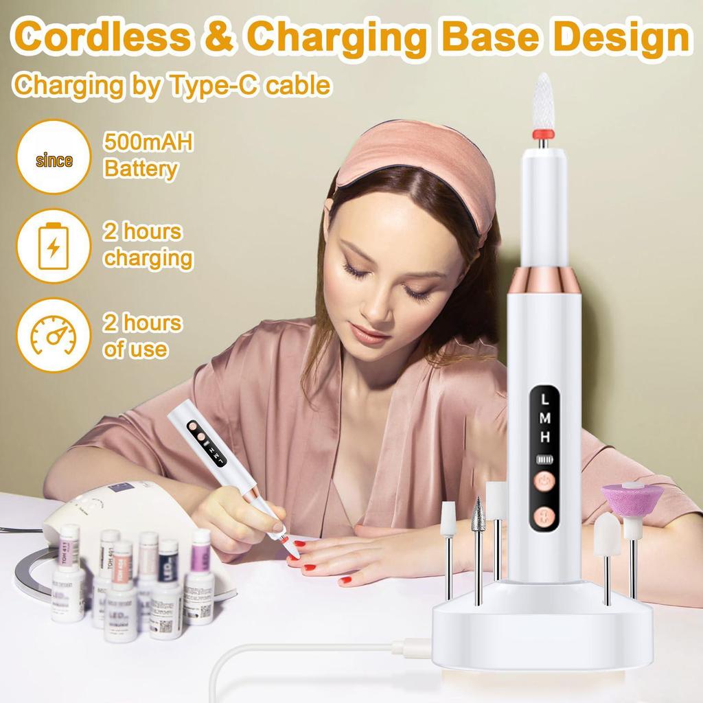 Cordless Electric Nail Grinder & Polisher: Portable Manicure Tool