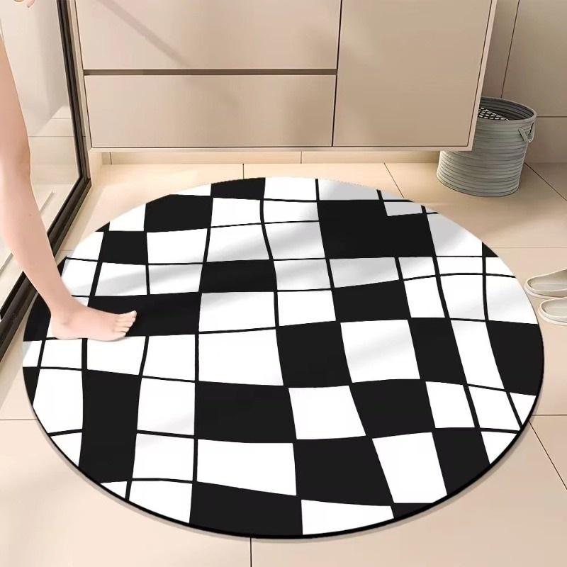 Round Bathroom Shower Mat Diatom Mud Absorbent Welcome Foot Carpet Durable Non Slip Floor Mat Ideal For Bathroom Entrance And Home Use