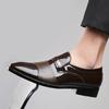 FashionMen's Leather Casual Business Shoes Men Buckle Party Wedding Loafers Retro Monk Shoe Men Outdoor Driving Flats moccasins
