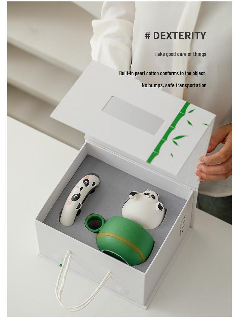 Panda Office Tea & Coffee Cup with Saucer Set - Chengdu Souvenir Gift