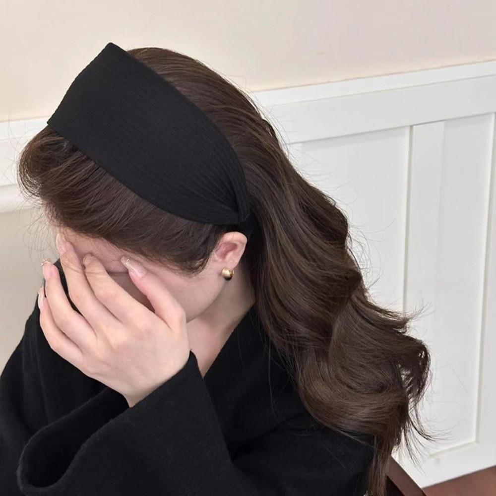 High-End Turban Headband Soft Head Band Trendy Wide Knitting Hairbands  Hair Accessories