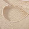 Sanpowa Women's Casual Hollow Out Long Sleeve Knit Top