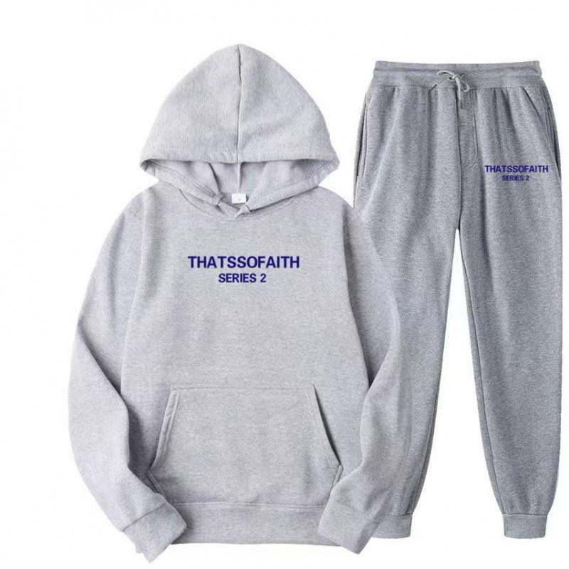 Felpa con cappuccio da donna popolare con stampa di lettere Set casual alla moda in pile
