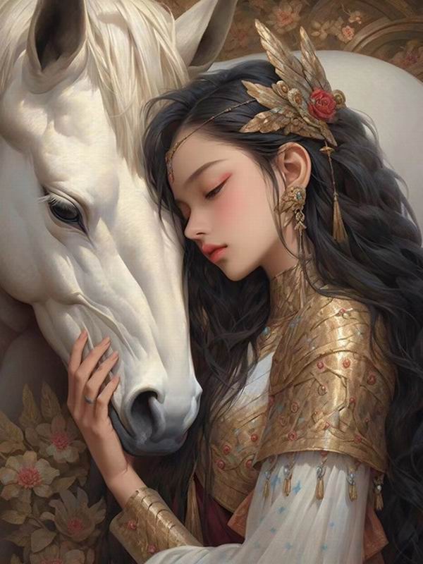 Ženy a koně Diamantová malba Nové přírůstky Zvířata Domácí kutily Plný Čtverec Kulatý Vrták Kamínková výšivka Dívka Psík Mozaika Sady křížkového stehu Nástěnné dekorace