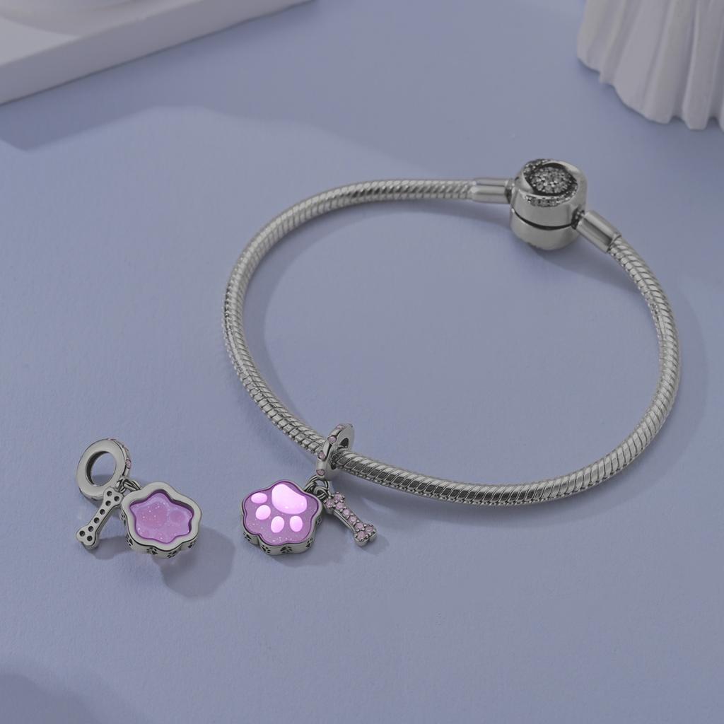 Charms 925 Silver Original Bead Openable Heart Penguin Claw For Girl Pendant Fit Bracelet Diy Woman Fashion Jewelry