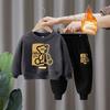Autumn Baby Girls Clothes Set Kid Boy Cartoon Bear Printed Sweatshirt Pullover And Pants 2pcs Suit Children Top Bottom Tracksuit