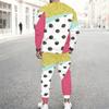 Men Blue Galaxy Starry Light Trail Print Long Sleeve Sweatshirt Jogger Pants Two Piece Suit