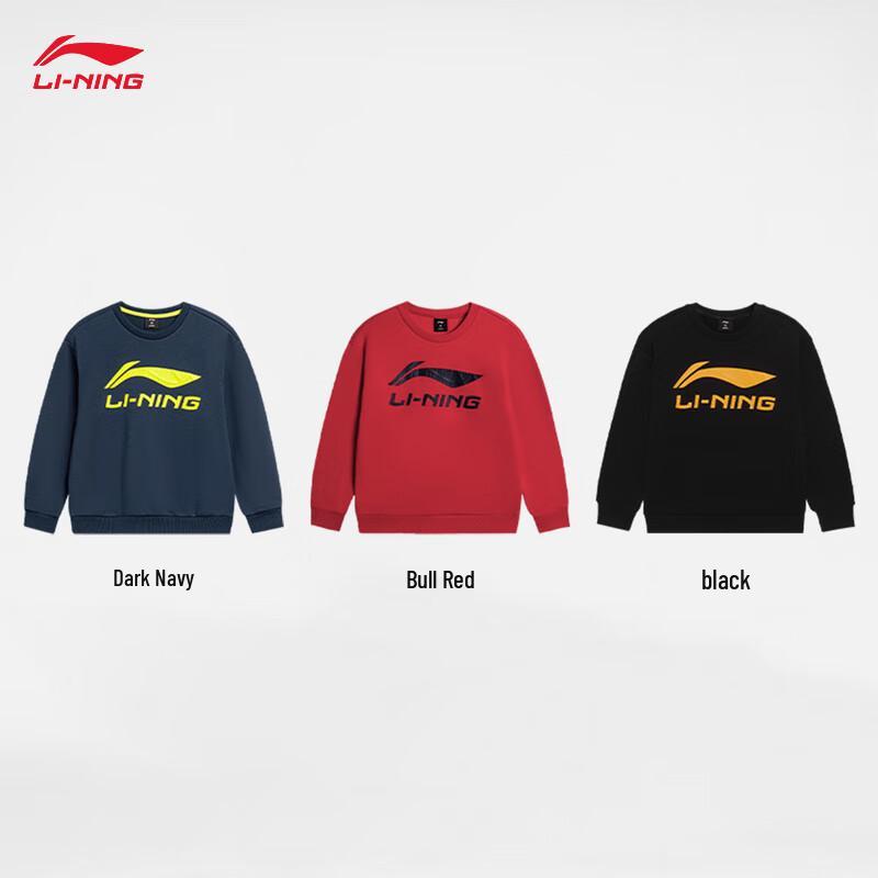 Li-Ning Youth Men's Fleece Lined Round Neck Sweatshirt YWDV673