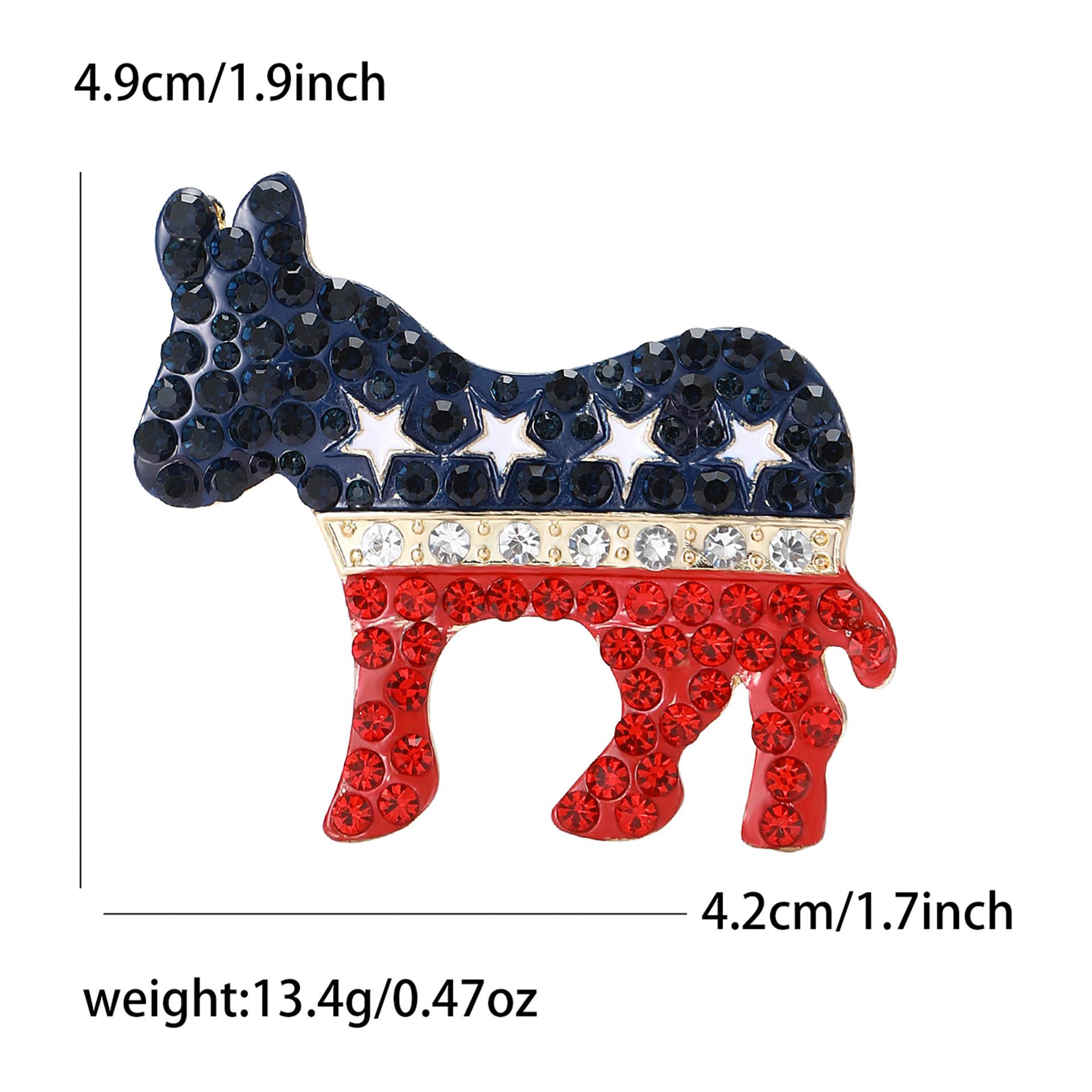 

Модная брошь в виде осла из сплава «Республиканец», эксклюзивная креативная мужская и женская одежда, украшение для корсажа