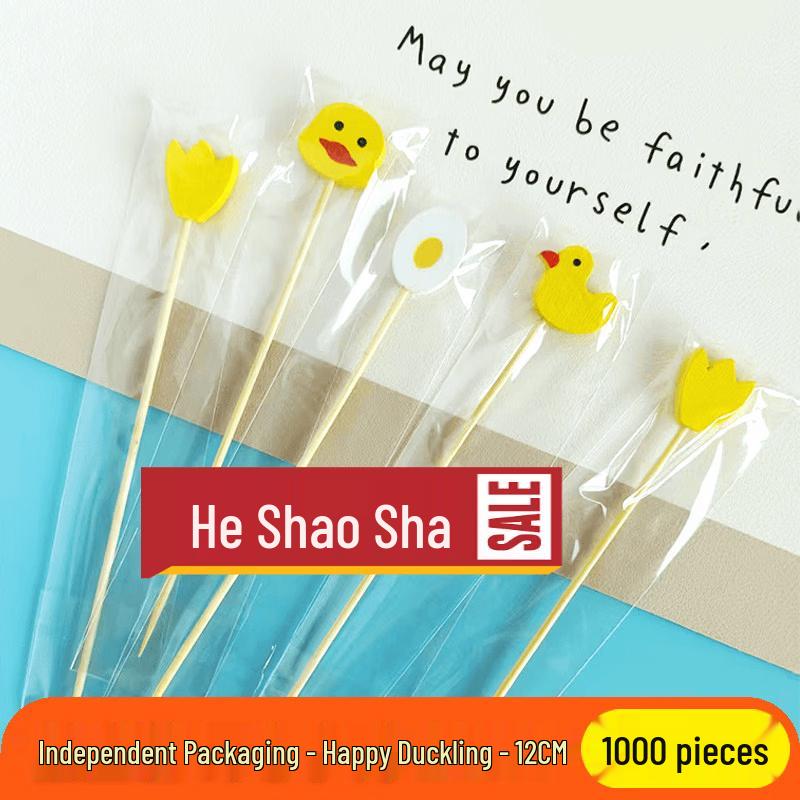 Happy Duck Individually Wrapped Wooden Fruit Picks