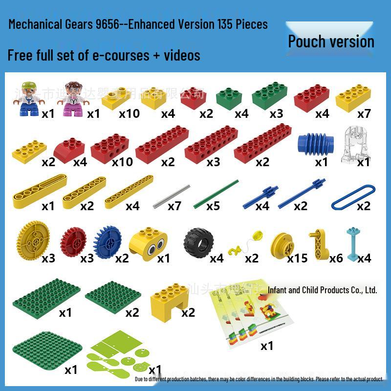 Compatible with LEGO 9656, 45002 Mechanism, 45012 Teaching Aids, 9090 Kindergarten, and 9076 Loose Parts.
