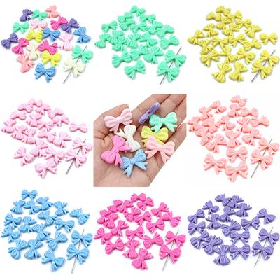 23*29mm 10Pcs For DIY Bracelet Necklace Jewelry Accessories Cute Candy Color Bow Loose Beads Jewelry Making Pendant Handmade Material