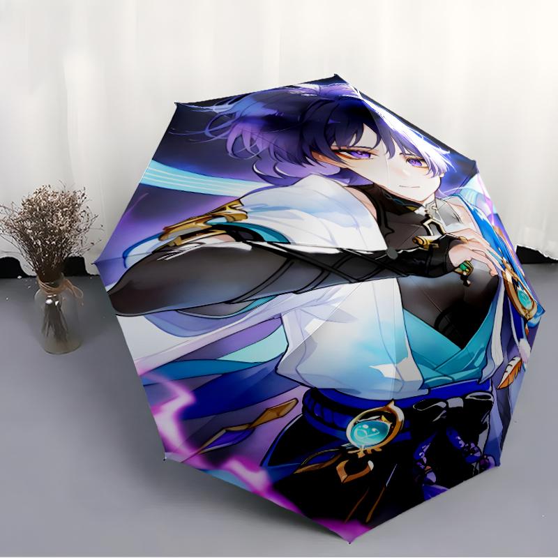 1pc Genshin Impact Wanderer2 Umbrella, Sun Protection, And UV Shielding. It Has Eight Sturdy Ribs for Outdoor Use And Perfect Gift