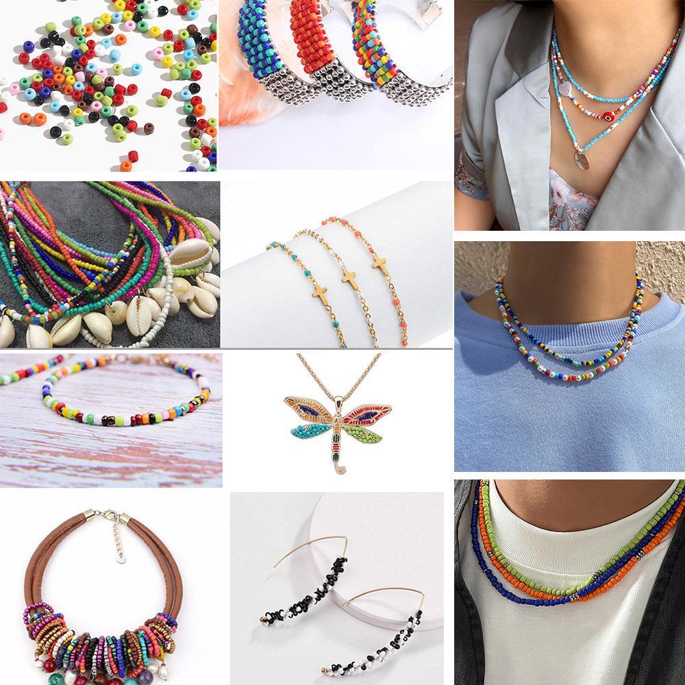 2/3/4 Mm Solid Color Glass Rice Beads Beaded Diy Handmade Necklace Bracelet Beaded Loose Beads Jewelry Accessories Material