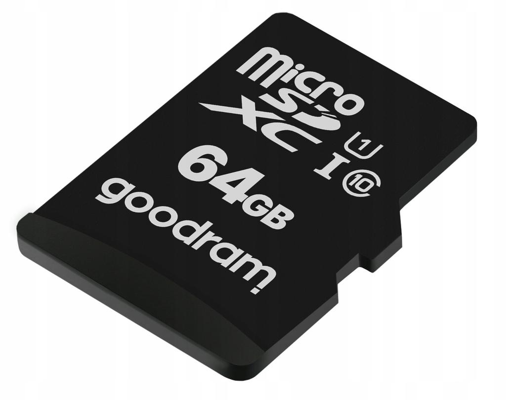 MicroSDXC-Speicherkarte GOODRAM 64GB M1AA-0640R12 cl 10 UHS-I + Adapter