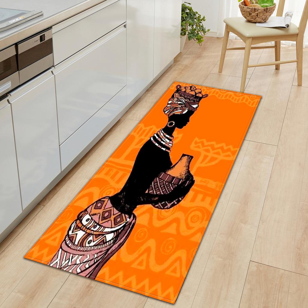 African Women'S Theme Carpet Long Floor Mat Doormat