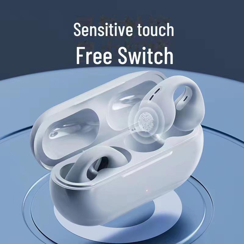 

T7500 Bluetooth TWS Ear Clip | Довга батарея, бездротовий спорт, кісткова провідність Bare Metal білий