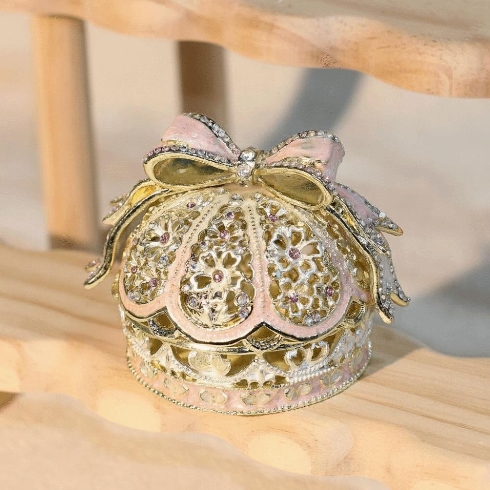 Desktop Design Enamel Color Crown Light Luxury Ring Holder Creative Gift Box Wedding Proposal