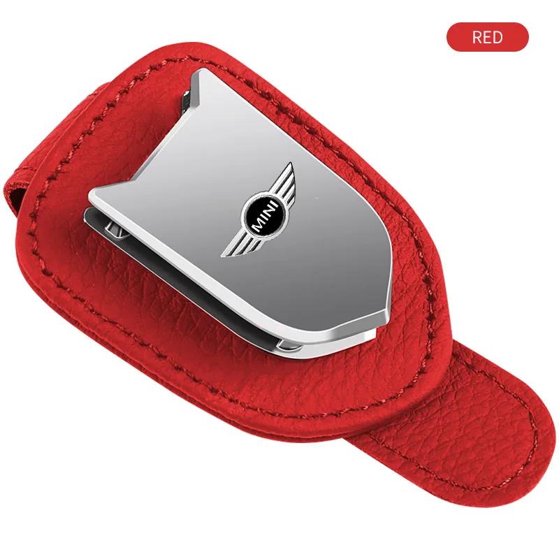 Fashion Car Sun Visor Glasses Clip Leather Eyeglasses Clip For BMW Mini Cooper F54 F55 F56 R56 R60 SONE Roadster Clubman Coupe