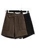 Women's Woolen Bootcut Shorts – Autumn/Winter 2025 Collection, European Style, Wide Leg, Plus Size, Hot Selling