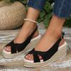 Fashion Women's Peep Toe Wedge Heel Sandals Summer Buckle Strap Gladiator Shoes Woman Fashion Espadrilles Platform Sandalias Mujer 2025