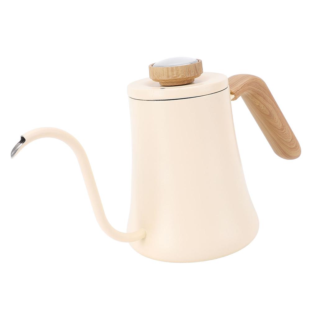 Kaffeekessel, 600 ml, 304 Edelstahl, langer Ausguss, Schwanenhals, Handtropfkaffeekanne mit Verbrühschutz