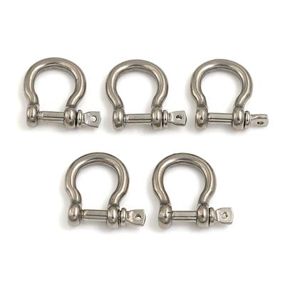5Pcs M4 304 Stainless Bow Shackle Steel Screw Pin Shackle Bow Rigging
