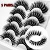 SKONHED 5 Pairs Eye Extension Fuffy Lashes Wispy False Eyelashes Volume 8D Faux Mink Dramatic