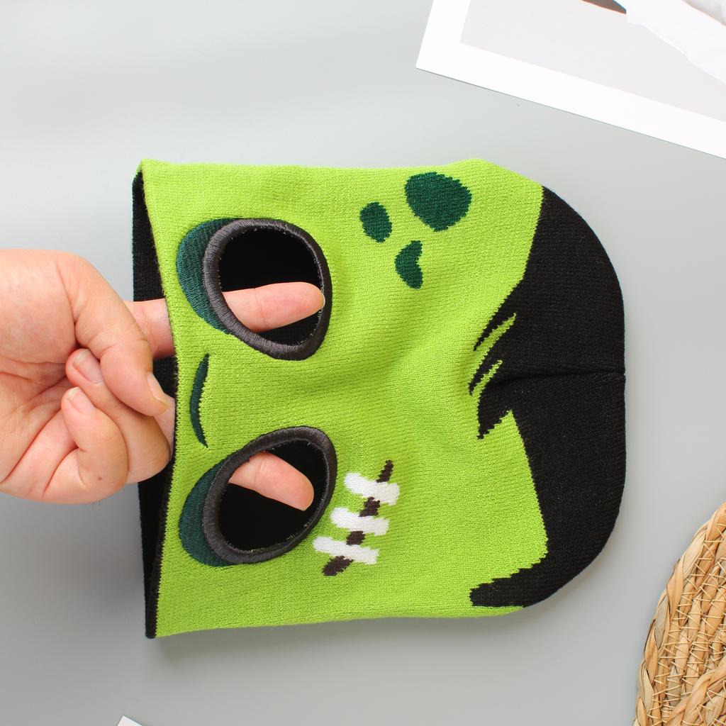 Halloween funny and personalized cartoon costume pullover knitted hat, autumn and winter warm woolen hat