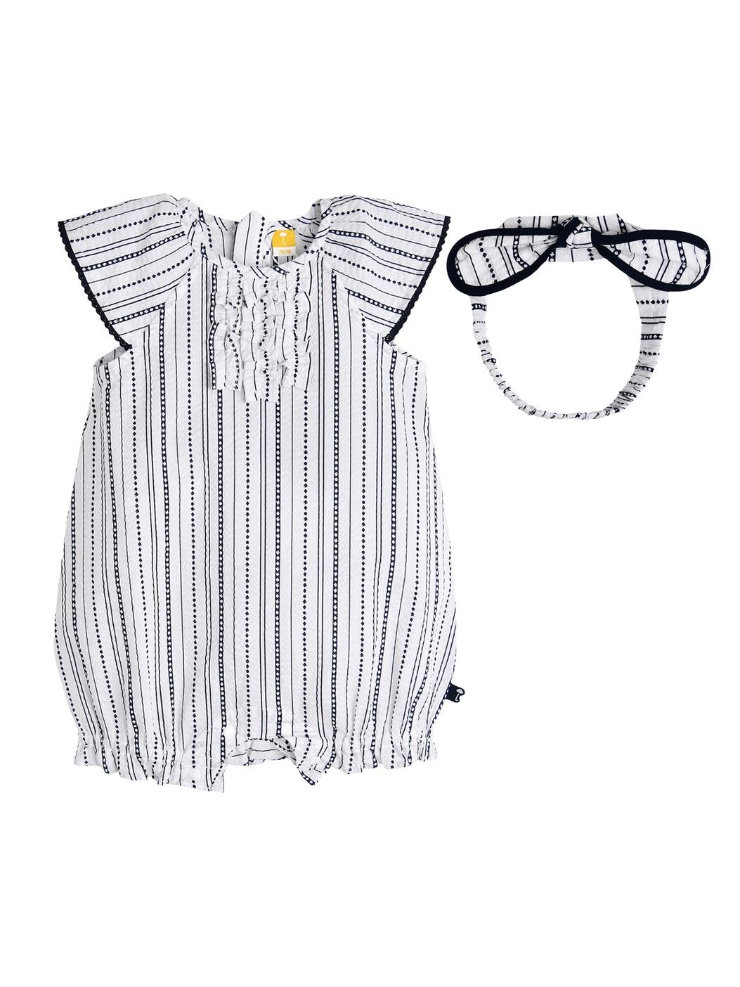 Marie Baby Short Sleeve Romper and Headband Set Infant Cotton Summer Bodysuit Outfits 70